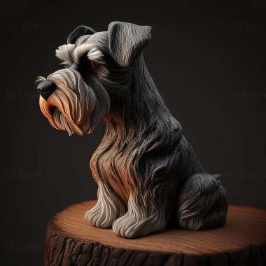 3D model Zwergschnauzer dog (STL)